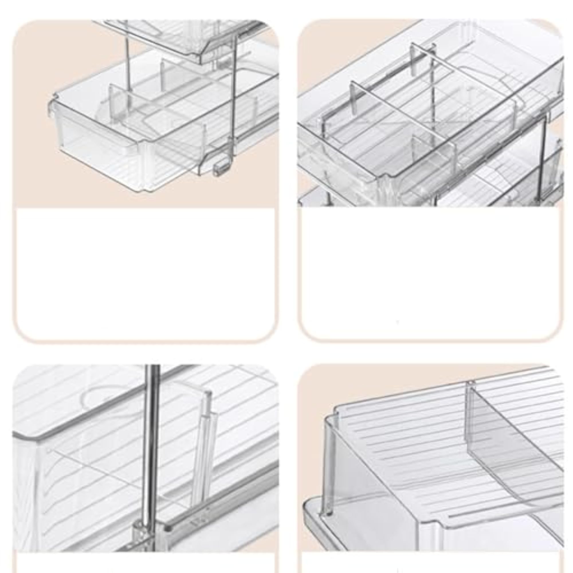 Desktop Organizer Rack, 2 Layer Makeup Trays